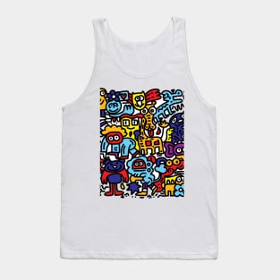 cartoon sketch animals illustration Tank Top